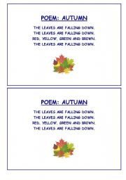 English worksheets: Autumn Poem