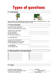 Types of questions worksheets