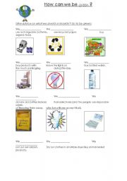 English Worksheet: How can we be green?