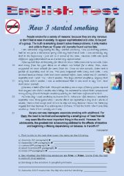 TEST - ADDICTIONS: HOW I STARTED SMOKING (3 pages)