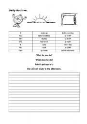 English worksheet: Simple presente tense