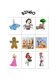 English Worksheet: Fairy Tales Bingo