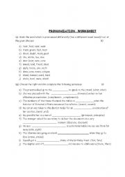 English Worksheet: Pronunciation Worksheet