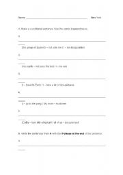 English Worksheet: if clause worksheet