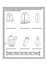 English worksheet: Identify the clothes