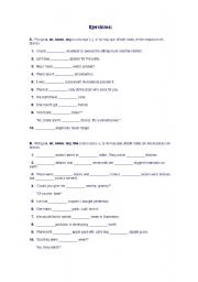 English Worksheet: There is, there are,a, the, some