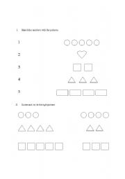 English worksheet: numbers and shapes