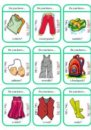 Clothes Game Cards (2 of 2)