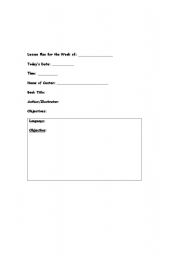 English Worksheet: Blank Lesson Plan by Subjects