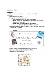 English Worksheet: healthy style of life - activity