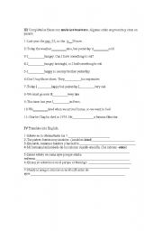 English worksheet: complete with am/is/was/were
