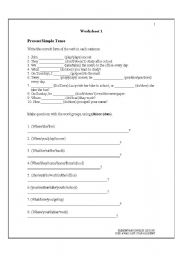 English worksheet: Present simple excercise