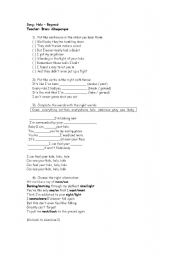 English Worksheet: song: halo - beyonc