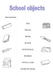School objects - ESL worksheet by stefania.r