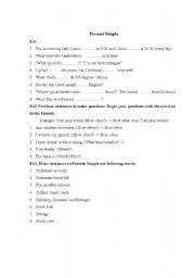 English worksheet: A good practice of present simple