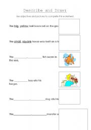 English Worksheet: Describe and Draw