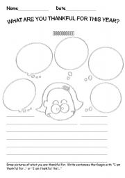 English Worksheet: Thanksgiving worksheet