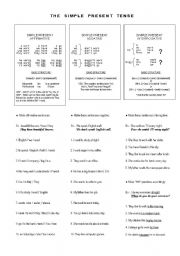 English worksheet: The Simple Present Tense - Review