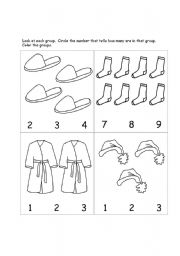 English worksheet: Clothes counting
