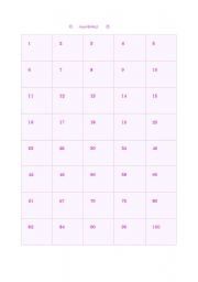 English worksheet: pink numbers