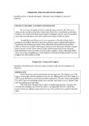 English worksheet: Comparison exercise