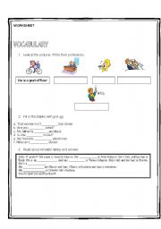 English Worksheet: Jobs_Articles_Family