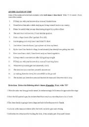English worksheet: quiz on adverb clauses of time