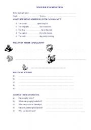 English worksheet: what can you do?