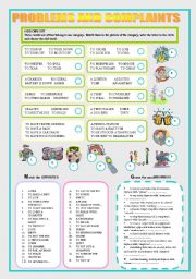 English Worksheet: EVERYDAY PROBLEMS AND COMPLAINTS - speaking and vocabulary exercises