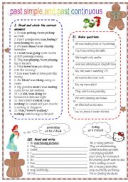 English Worksheet: past simple and past continuous