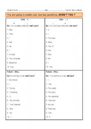 English worksheet: Tag Questions & Vocabulary??????????? ( a lot of exercises)