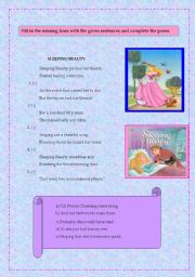sleeping beauty- reading lesson plan with its activities- 7 pages