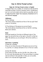 How to write formal letters