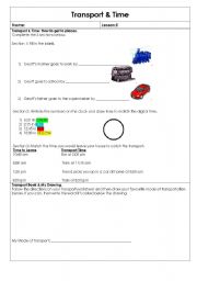 English Worksheet: Transportation and Time