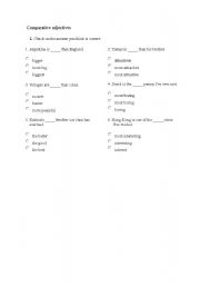 English Worksheet: Comparative Adjectives Quizz