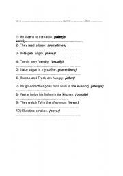 English worksheet: Adverb 