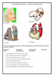 English Worksheet: DESCRIBING PEOPLE_ERROR CORRECTION + USEFUL PHRASES