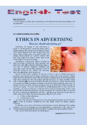 TEST - ETHICS IN ADVERTISING (HOW FAR WOULD YOU GO?)