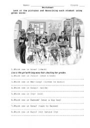 English Worksheet: people description