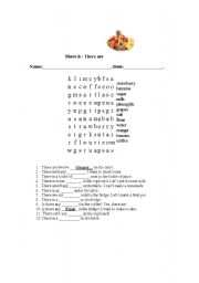 English worksheet: There is or there are