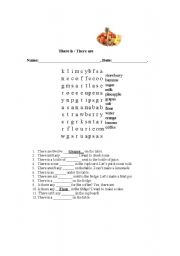 English Worksheet: There is or there are