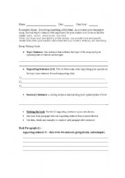 English Worksheet: Guide for writing a descrpitive essay