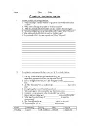 English Worksheet: Fast forward Book, chapter 1