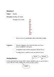 English Worksheet: Reading at sound