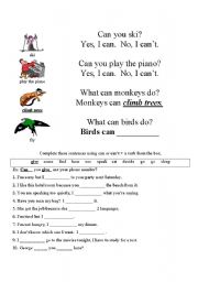 English Worksheet: Can you..?