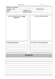 English worksheet: Super Hero Creation