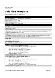 English Worksheet: unit plan