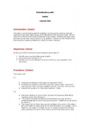 English worksheet: Course Plan