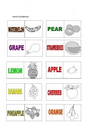 English Worksheet: fruit dominoes