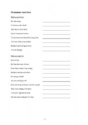 English Worksheet: grammar exercise